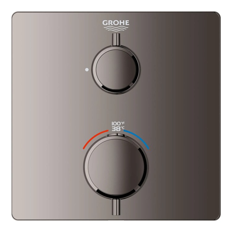 Thermostatic Valve Trim Grohtherm Single Function 2 Lever Hard Graphite ADA - Image 1