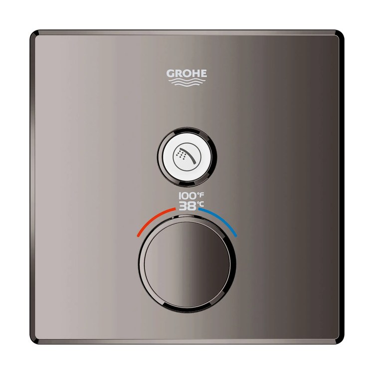 Thermostatic Valve Trim Grohtherm SmartControl Single Function 2 Push Button Knob Hard Graphite CALGreen ADA - Image 1
