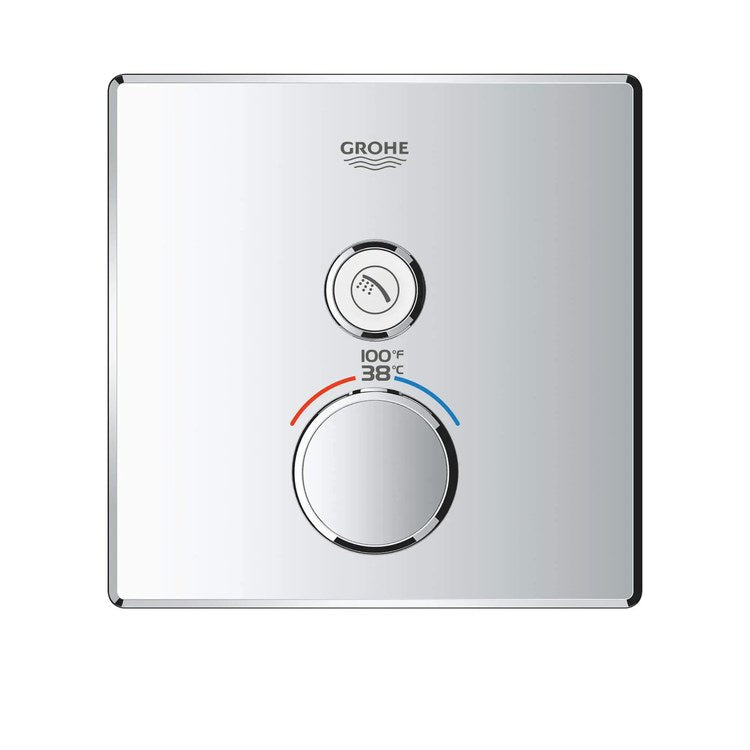 Thermostatic Valve Trim Grohtherm SmartControl Single Function 2 Push Button Knob Brushed Cool Sunrise CALGreen ADA - Image 1