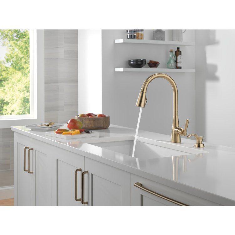 Kitchen Faucet Boyd with Soap Dispenser 1 Lever ADA Brilliance Champagne Bronze Pull Down 3 Function High Arc 360 DEG Swivel 1 Hole MagnaTite ShieldSpray Diamond Seal 1.8 Gallons per Minute - Image 3