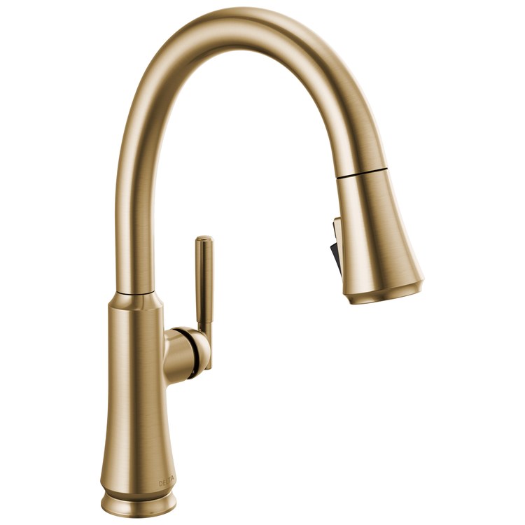 Kitchen Faucet Coranto 1 Lever ADA Brilliance Champagne Bronze Pull Down 2 Function High Arc 360 DEG Swivel 1 Hole Diamond Seal Touch-Clean MagnaTite ShieldSpray 1.8 Gallons per Minute - Image 1