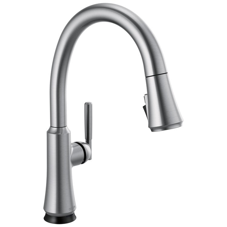 Kitchen Faucet Coranto 1 Lever ADA Arctic Stainless Pull Down 3 Function High Arc 360 DEG Swivel 1 Hole SoftTouch Diamond Seal ShieldSpray Touch2O MagnaTite VoiceIQ Touchless 1.8 Gallons per Minute - Image 1