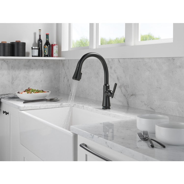 Kitchen Faucet Coranto 1 Lever ADA Matte Black Pull Down 3 Function High Arc 360 DEG Swivel 1 Hole SoftTouch Diamond Seal ShieldSpray Touch2O MagnaTite VoiceIQ Touchless 1.8 Gallons per Minute - Image 2