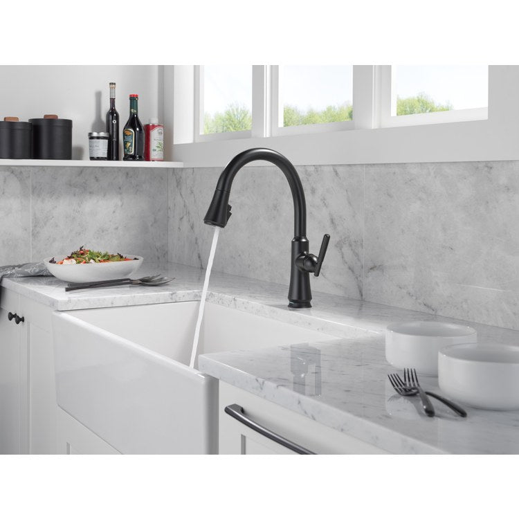 Kitchen Faucet Coranto 1 Lever ADA Matte Black Pull Down 3 Function High Arc 360 DEG Swivel 1 Hole SoftTouch Diamond Seal ShieldSpray Touch2O MagnaTite VoiceIQ Touchless 1.8 Gallons per Minute - Image 3