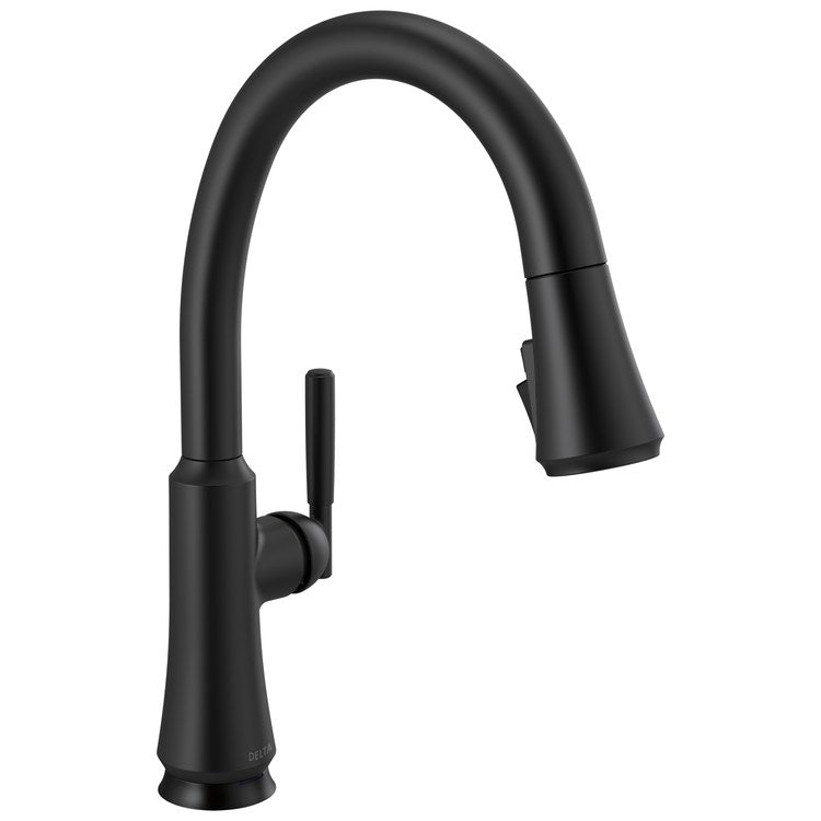 Kitchen Faucet Coranto 1 Lever ADA Matte Black Pull Down 3 Function High Arc 360 DEG Swivel 1 Hole SoftTouch Diamond Seal ShieldSpray Touch2O MagnaTite VoiceIQ Touchless 1.8 Gallons per Minute - Image 1