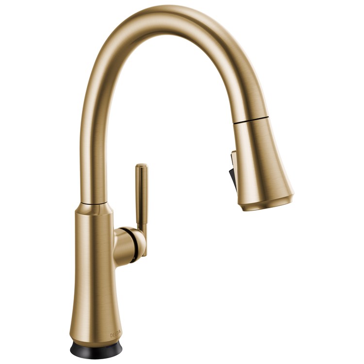Kitchen Faucet Coranto 1 Lever ADA Brilliance Champagne Bronze Pull Down 3 Function High Arc 360 DEG Swivel 1 Hole SoftTouch Diamond Seal ShieldSpray Touch2O MagnaTite VoiceIQ Touchless 1.8 Gallons per Minute - Image 1