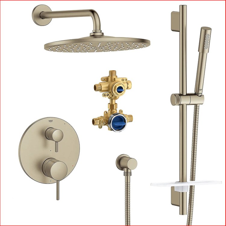 Shower Set Timeless Pressure Balanced 2 Lever Brushed Nickel Infinity 1.75 Gallons per Minute - Image 1