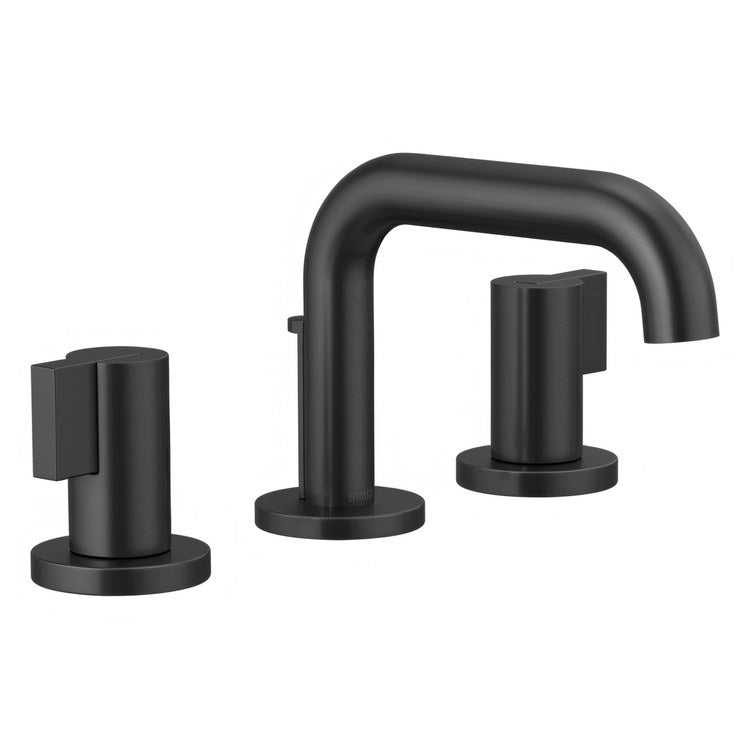Lavatory Faucet Litze Widespread 6 to 16 Inch Spread Less Handle WaterSense Matte Black 1.2 Gallons per Minute Deck Fixed Metal Pop-Up 3 Hole - Image 1
