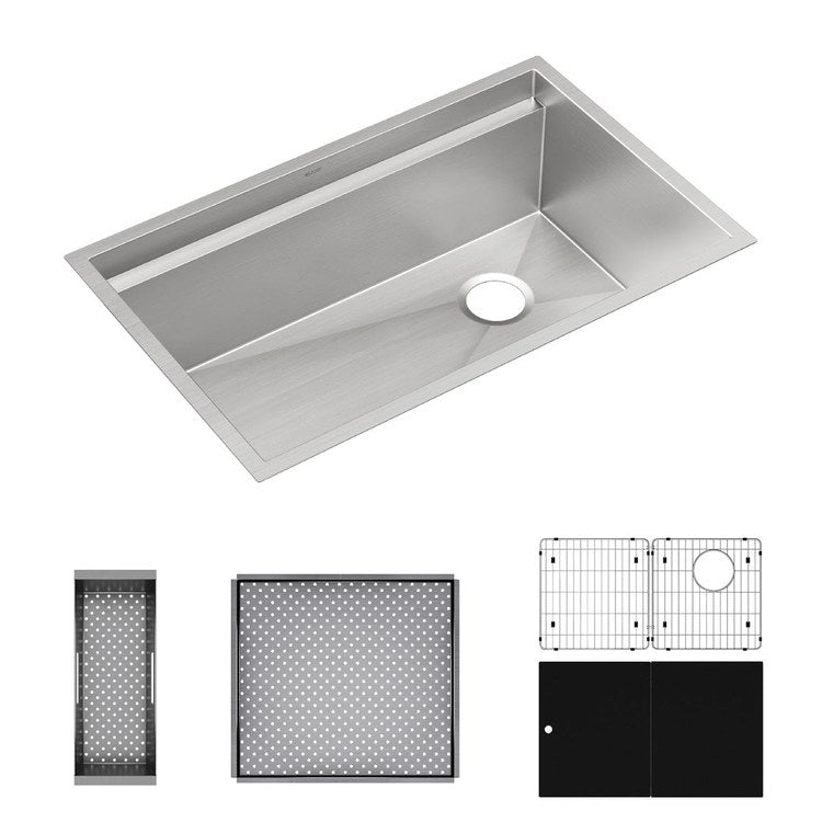 Sink Kit Circuit Chef 33 Inch 1 Bowls Stainless Steel/Black Undermount - Image 1