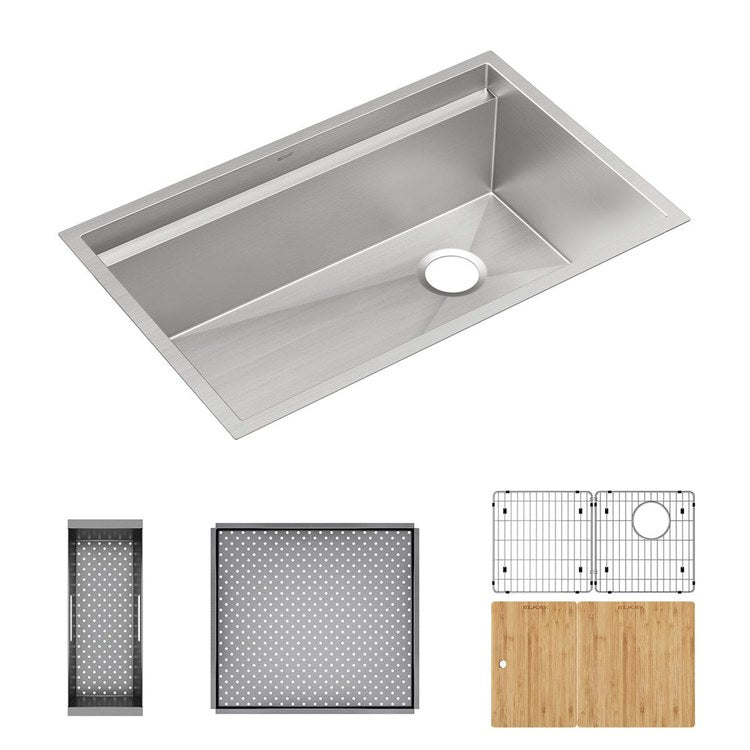 Sink Kit Circuit Chef 33 Inch 1 Bowls Stainless Steel/Brown Undermount - Image 1