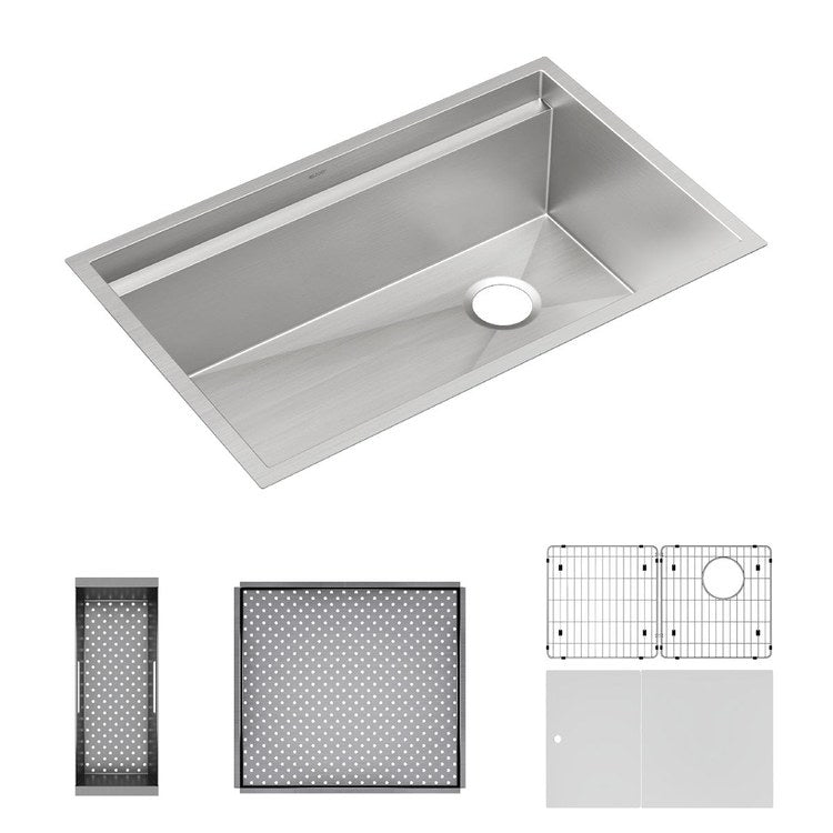 Sink Kit Circuit Chef 33 Inch 1 Bowls Stainless Steel/White Undermount - Image 1