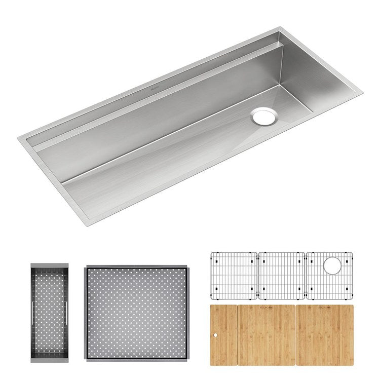 Sink Kit Circuit Chef 46 Inch 1 Bowls Stainless Steel/Brown Undermount - Image 1