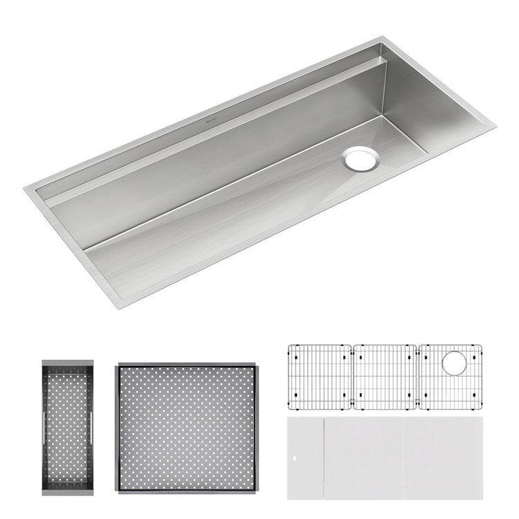 Sink Kit Circuit Chef 46 Inch 1 Bowls Stainless Steel/White Undermount - Image 1