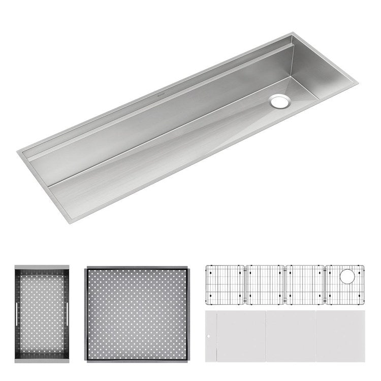 Sink Kit Circuit Chef 60 Inch 1 Bowls Stainless Steel/White Undermount - Image 1