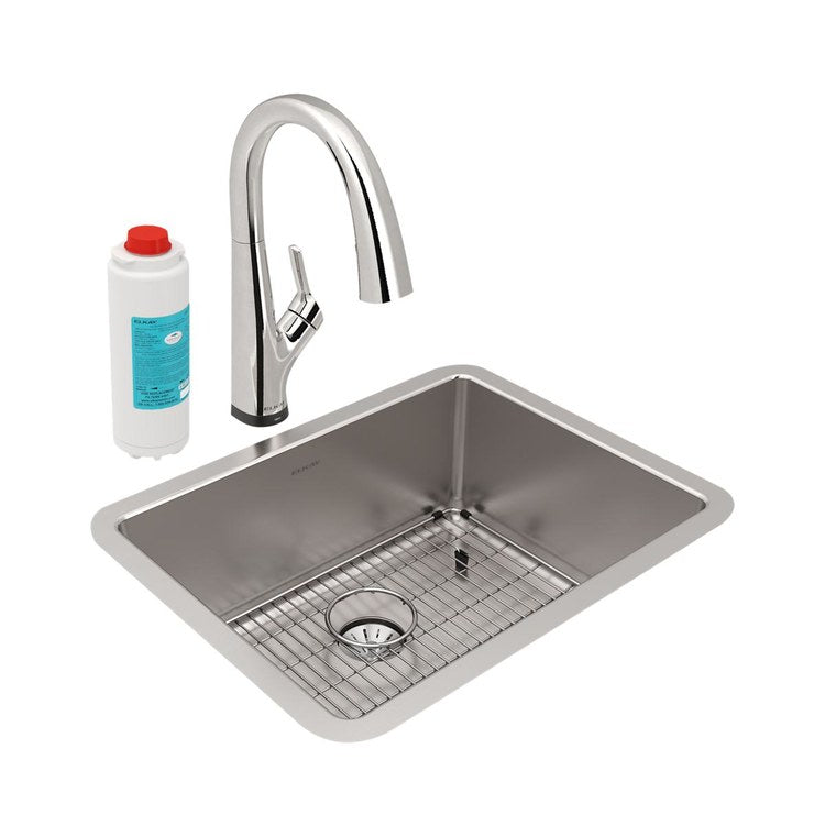Sink Kit Lustertone Iconix 24 Inch 1 Bowls Stainless Steel Undermount - Image 1