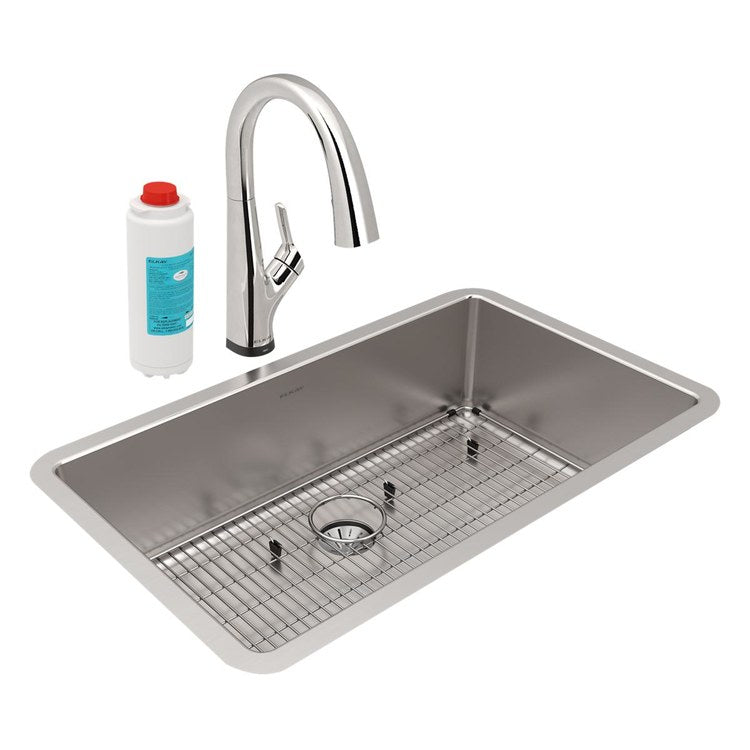 Sink Kit Lustertone Iconix 33 Inch 1 Bowls Stainless Steel Undermount - Image 1
