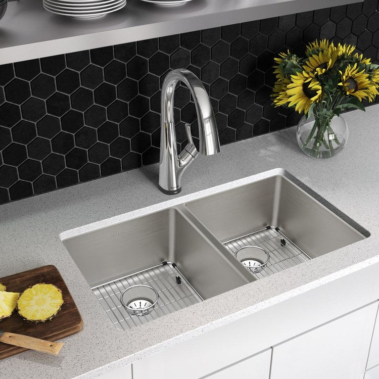 Sink Kit Lustertone Iconix Equal 33 Inch 2 Bowls Stainless Steel Undermount - Image 2
