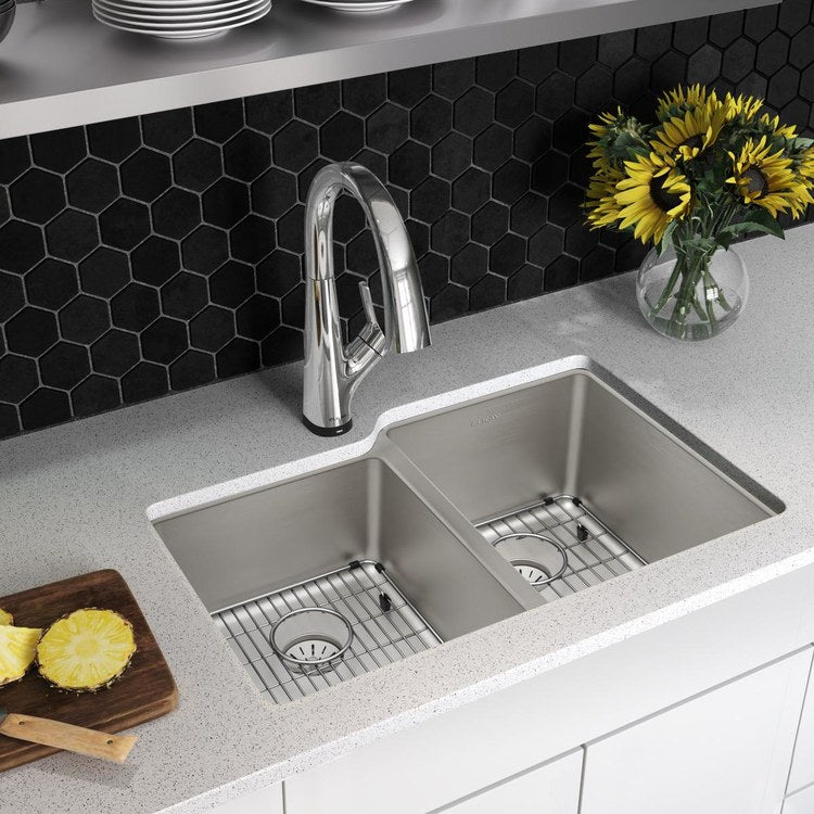 Sink Kit Lustertone Iconix Faucet Left 31 Inch 2 Bowls Stainless Steel Undermount - Image 2