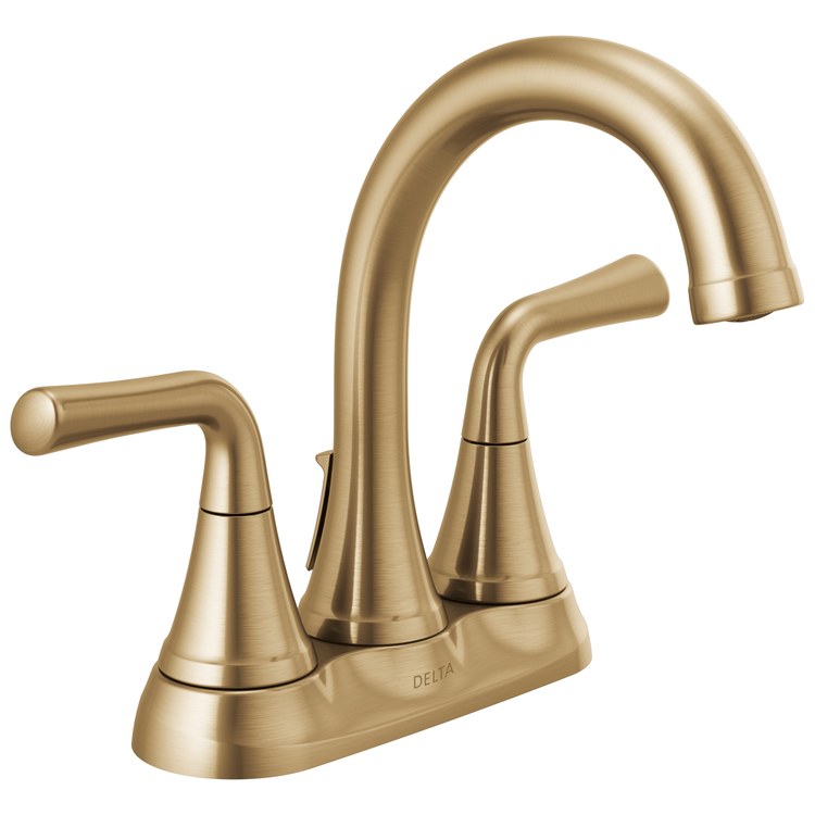 Lavatory Faucet Kayra Centerset 4 Inch Spread 2 Lever ADA WaterSense Brilliance Champagne Bronze 1.2 Gallons per Minute Metal Pop-Up 3 Hole - Image 1