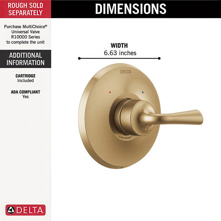 Valve Trim Kayra Monitor 14 1 Lever Brilliance Champagne Bronze ADA - Image 2