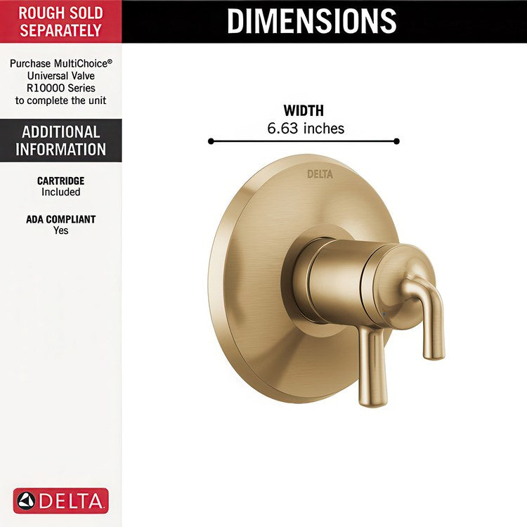 Valve Trim Kayra Monitor 17 1 Lever Brilliance Champagne Bronze ADA - Image 2