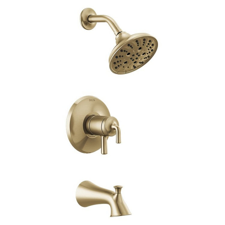 Tub and Shower Trim Kayra Monitor 17 2 Lever Brilliance Champagne Bronze ADA 1.75 Gallons per Minute H2Okinetic 5 Function for R10000 Series Valve Not Included - Image 1