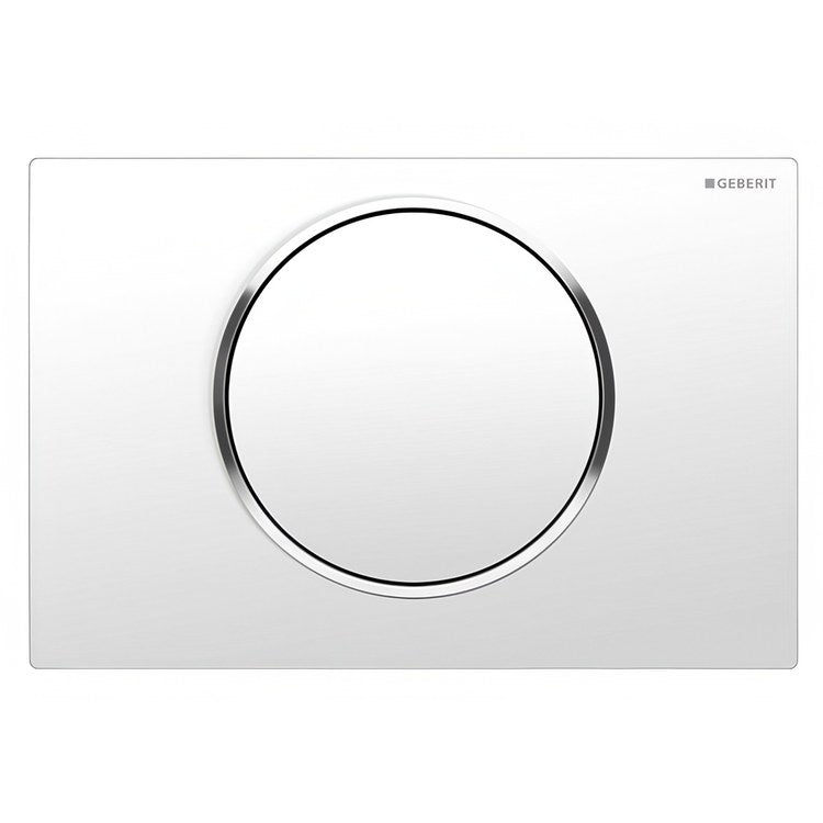 Actuator Plate Sigma10 Single Flush White/Polished Chrome Built in Stop-and-Go Flush Plastic for Sigma Concealed Tanks 2×6 and 2×4 Installations