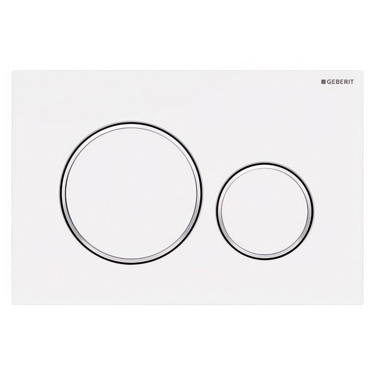 Actuator Plate Sigma20 Dual Flush Matte White/Polished White Plastic for Sigma Concealed Tanks 2×6 and 2×4 Installations