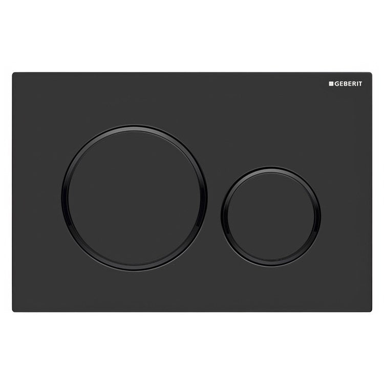 Actuator Plate Sigma20 Dual Flush Matte Black/Polished Black Plastic for Sigma Concealed Tanks 2×6 and 2×4 Installations