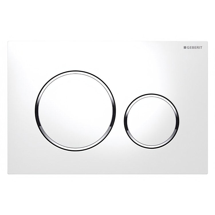 Actuator Plate Sigma20 Dual Flush White/Polished Chrome Plastic for Sigma Concealed Tanks 2×6 and 2×4 Installations