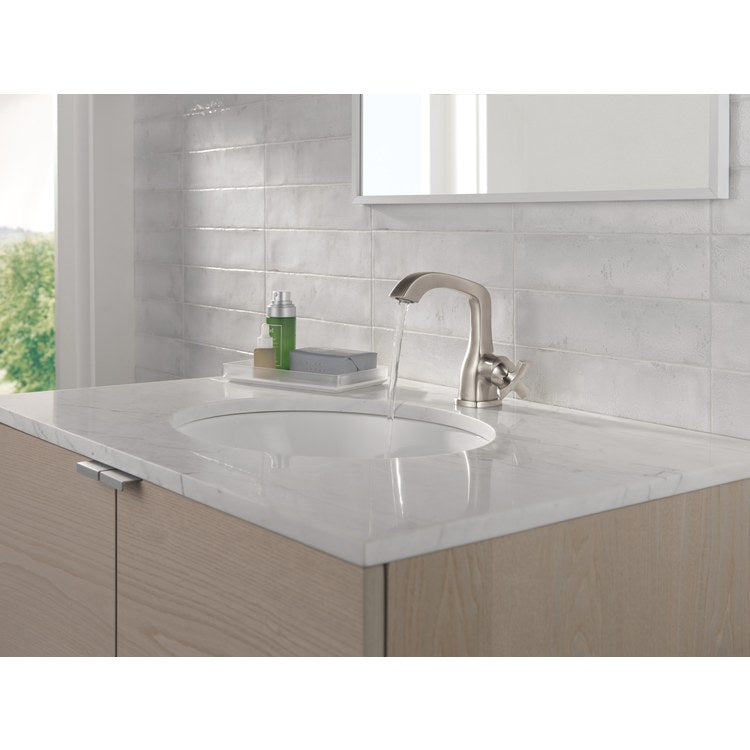 Lavatory Faucet Stryke 1 Helo ADA No-Lead/WaterSense Lumicoat Stainless 1.2 Gallons per Minute Deck Low Arc Metal Pop-Up 1/3 Hole Diamond Seal Technology - Image 3