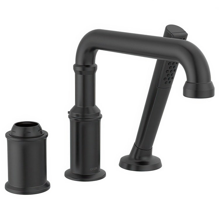 Roman Tub Filler Broderick with Handshower 8 Inch Spread Less Handle Matte Black - Image 1
