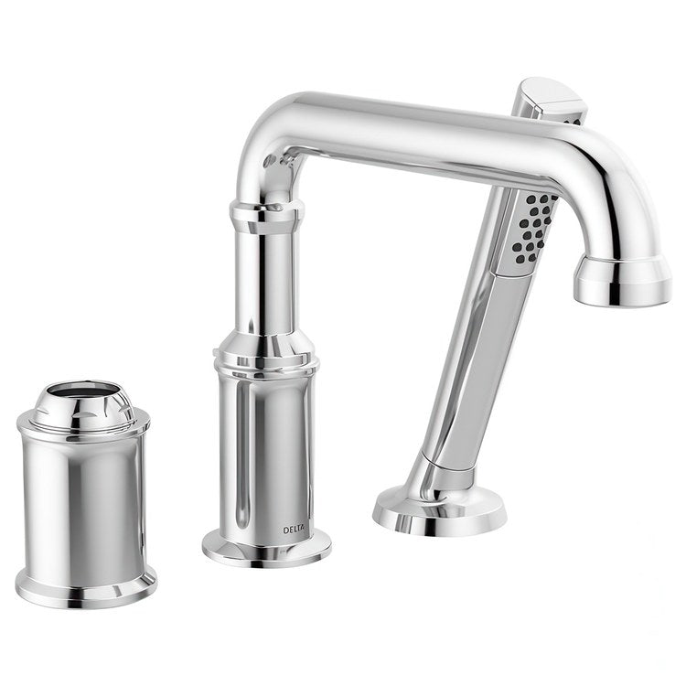 Roman Tub Filler Broderick with Handshower 8 Inch Spread Less Handle Lumicoat Chrome - Image 1