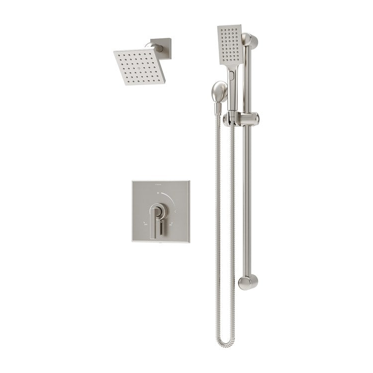 Shower Trim Duro Diverter Handle 2 Lever Satin Nickel WaterSense ADA 1.5 Gallons per Minute 1 Function Square - Image 1