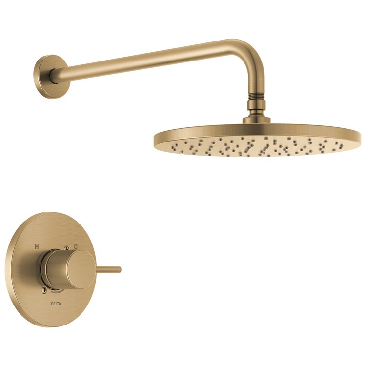 Shower Trim Modern 14 Series Monitor 1 Lever Brilliance Champagne Bronze WaterSense ADA 1.75 Gallons per Minute Round Raincan for MultiChoice Universal Rough - Image 1