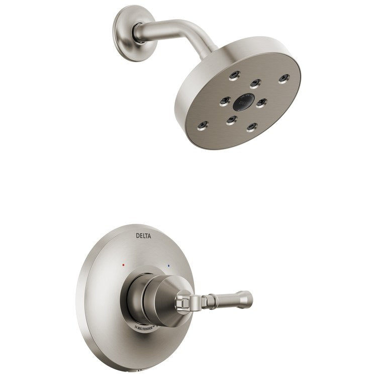 Shower Trim Broderick 14 Series Monitor 1 Lever Lumicoat Stainless WaterSense ADA 1.75 Gallons per Minute Round for MultiChoice Universal Rough - Image 1