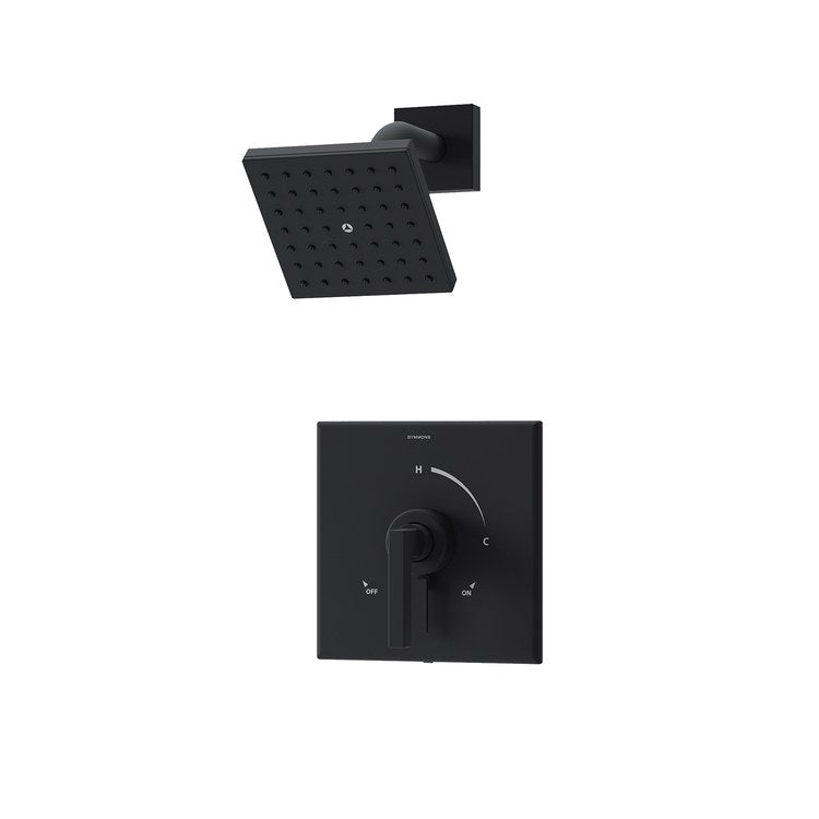 Shower Trim Duro Diverter Handle 2 Lever Matte Black WaterSense ADA 1.5 Gallons per Minute 1 Function Square - Image 1