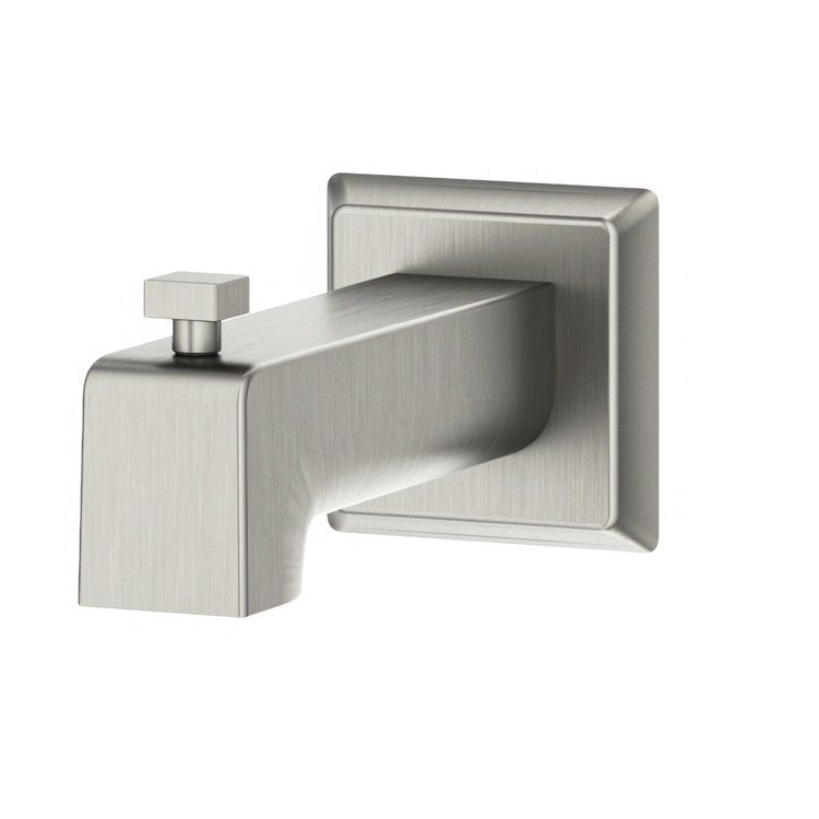 Tub Spout Verity Slip On with Diverter Satin Nickel 5-15/16 Inch - Image 1
