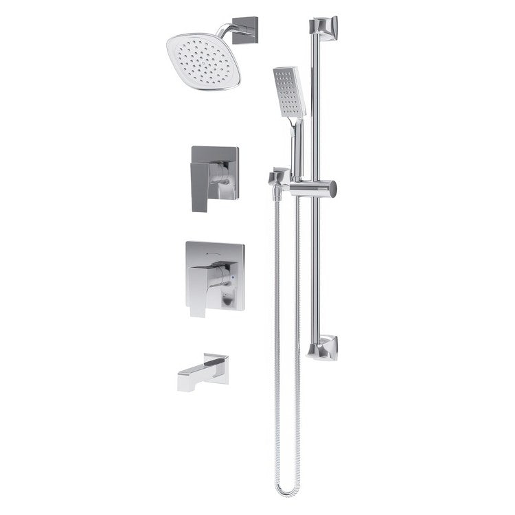 Tub and Shower Trim Verity with Handshower 2 Lever Polished Chrome ADA 1.5 Gallons per Minute for 261 Series Temptrol Valve Not Included and 3DIVBODYSRT 3 Function Diverter Not Included - Image 1