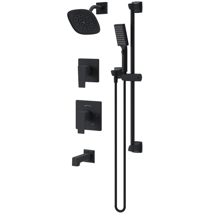 Tub and Shower Trim Verity with Handshower 2 Lever Matte Black ADA 1.5 Gallons per Minute for 261 Series Temptrol Valve Not Included and 3DIVBODYSRT 3 Function Diverter Not Included - Image 1
