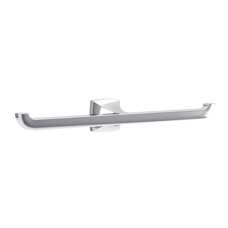 Toilet Paper Holder Oak Double Polished Chrome Metal 14 Inch 2-5/16 Inch Wall - Image 1