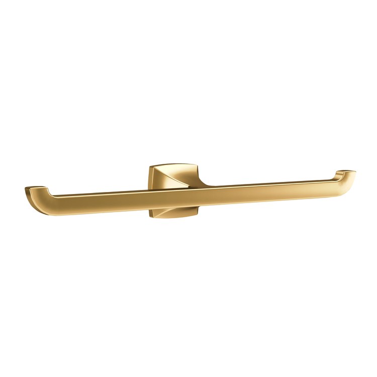 Toilet Paper Holder Oak Double Brushed Bronze Metal 14 Inch 2-5/16 Inch Wall - Image 1