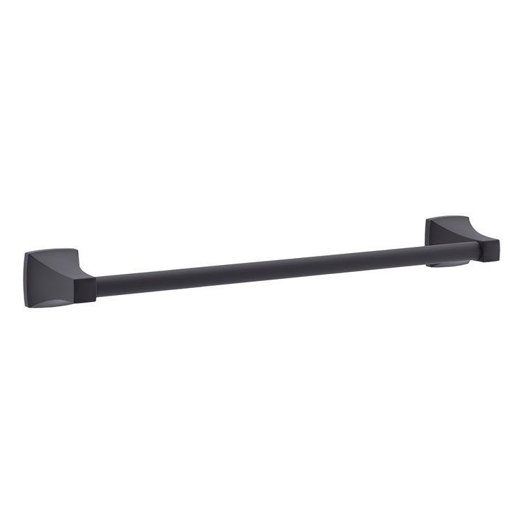 Towel Bar Oak 18 Inch Matte Black Metal - Image 1
