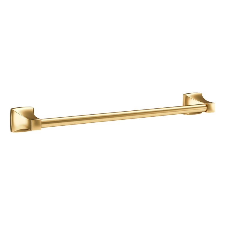 Towel Bar Oak 24 Inch Brushed Bronze Metal - Image 1