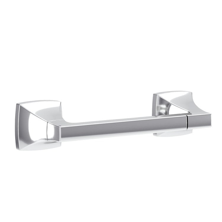 Toilet Paper Holder Oak Polished Chrome Metal 7 Inch 2-5/16 Inch Wall - Image 1