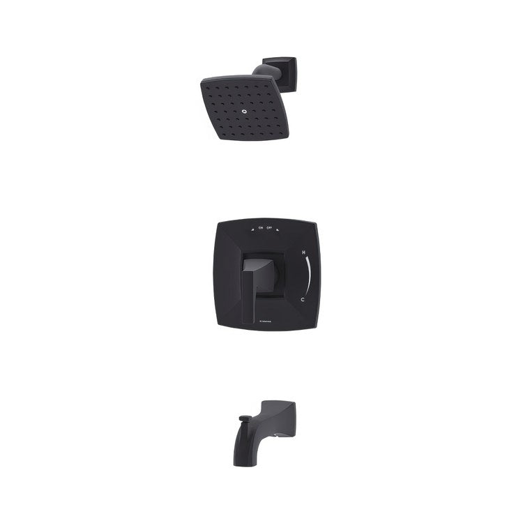 Tub and Shower Trim Oak 1 Lever Matte Black ADA 1.5 Gallons per Minute for 262 Series Temptrol Valve Not Included - Image 1