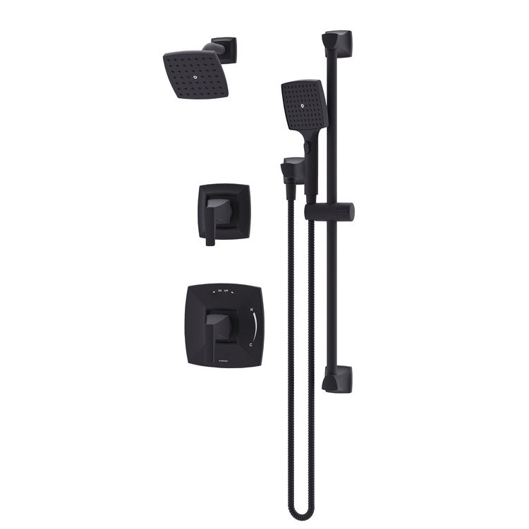 Shower Trim Oak with Handshower 2 Lever Matte Black ADA 2.0 Gallons per Minute HydroMersion 1 Function with Non-Positive Shutoff for 261 Series Temprol Valve and 2DIVBODYSRT Diverter Valve Not Included - Image 1