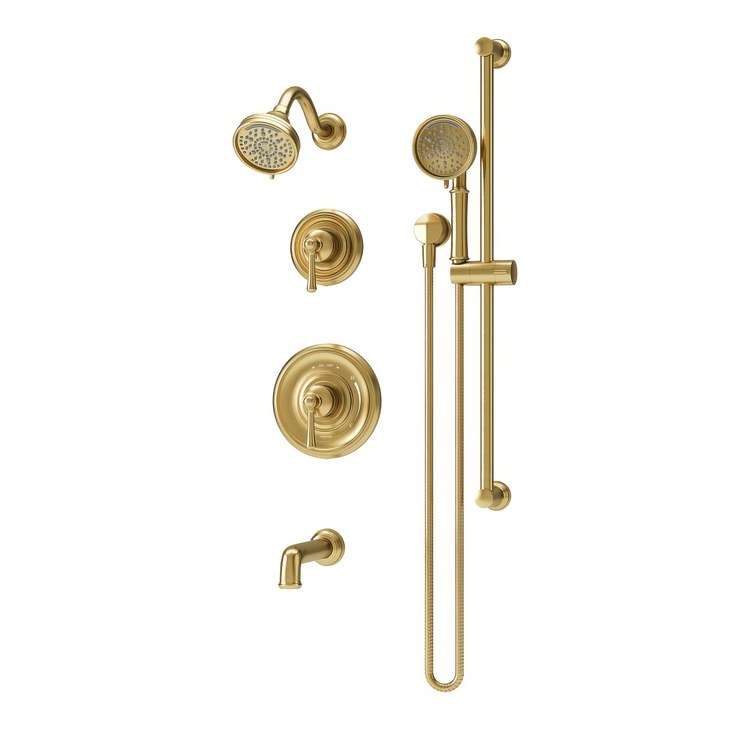 Tub and Shower Trim Braston with Handshower 2 Lever Brushed Bronze ADA 1.5 Gallons per Minute for 261 Series Temptrol Valve Not Included and 3DIVBODYSRT 3 Function Diverter Not Included - Image 1