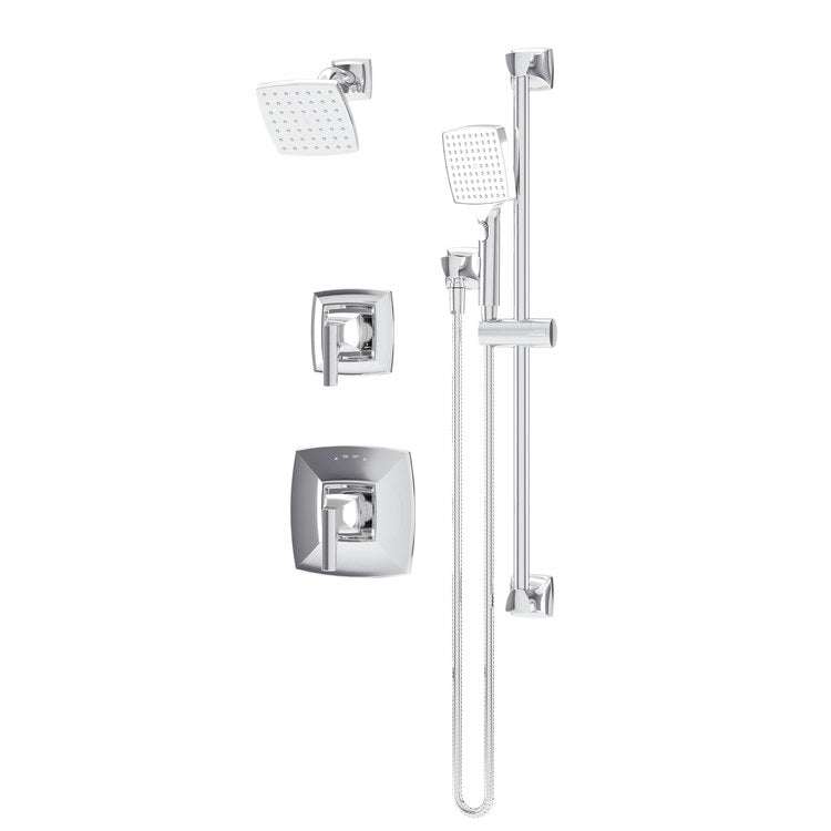 Shower Trim Oak with Handshower 2 Lever Chrome ADA 2.0 Gallons per Minute HydroMersion 1 Function with Non-Positive Shutoff for 261 Series Temprol Valve and 2DIVBODYSRT Diverter Valve Not Included - Image 1