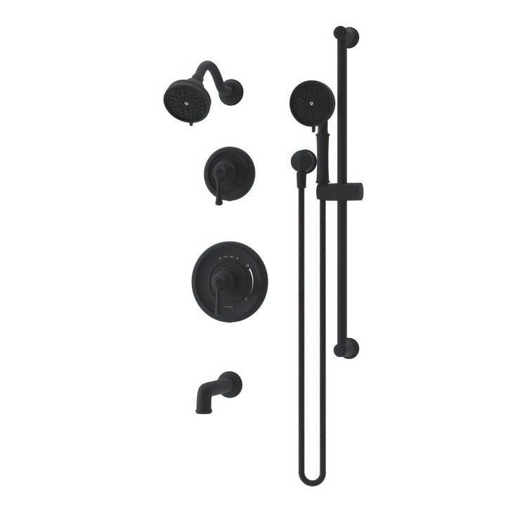 Tub and Shower Trim Braston with Handshower 2 Lever Matte Black ADA 1.5 Gallons per Minute for 261 Series Temptrol Valve Not Included and 3DIVBODYSRT 3 Function Diverter Not Included - Image 1